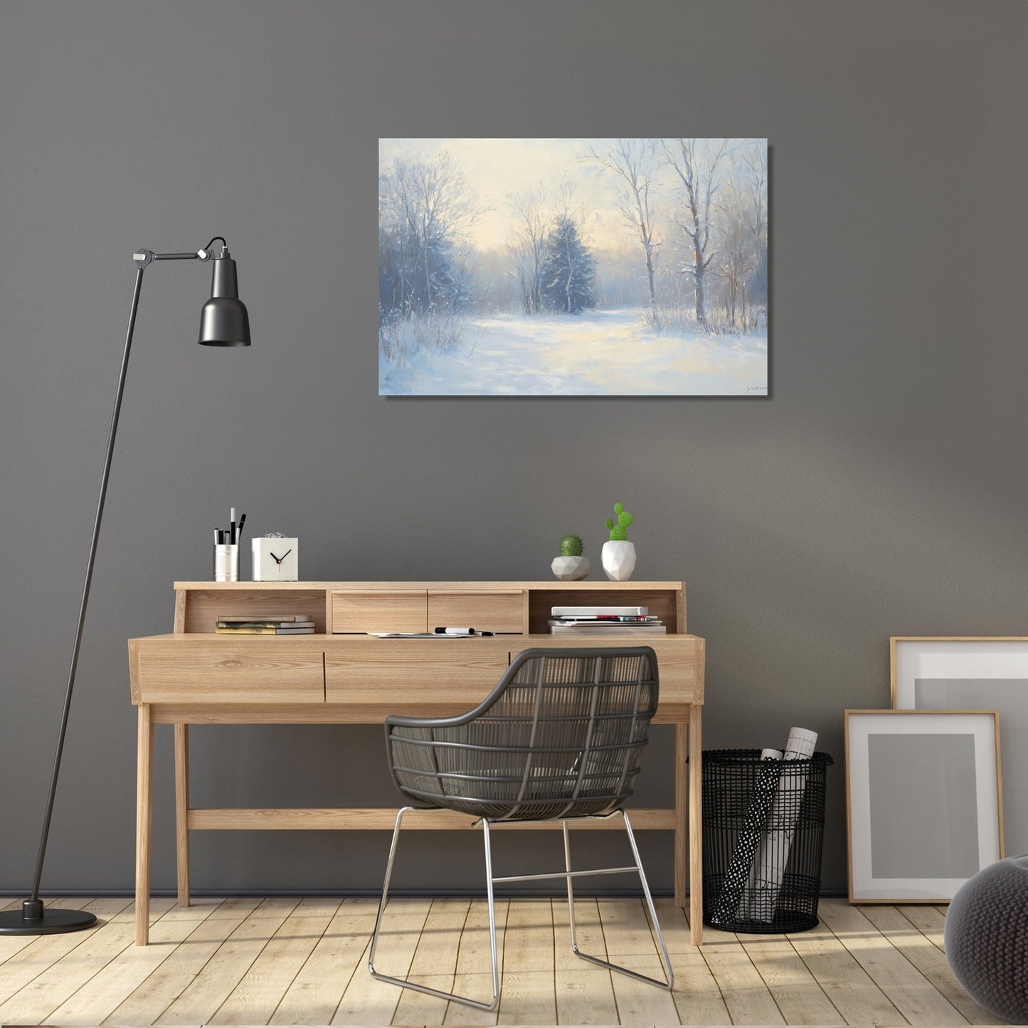 Snowy Serenity Forest Canvas