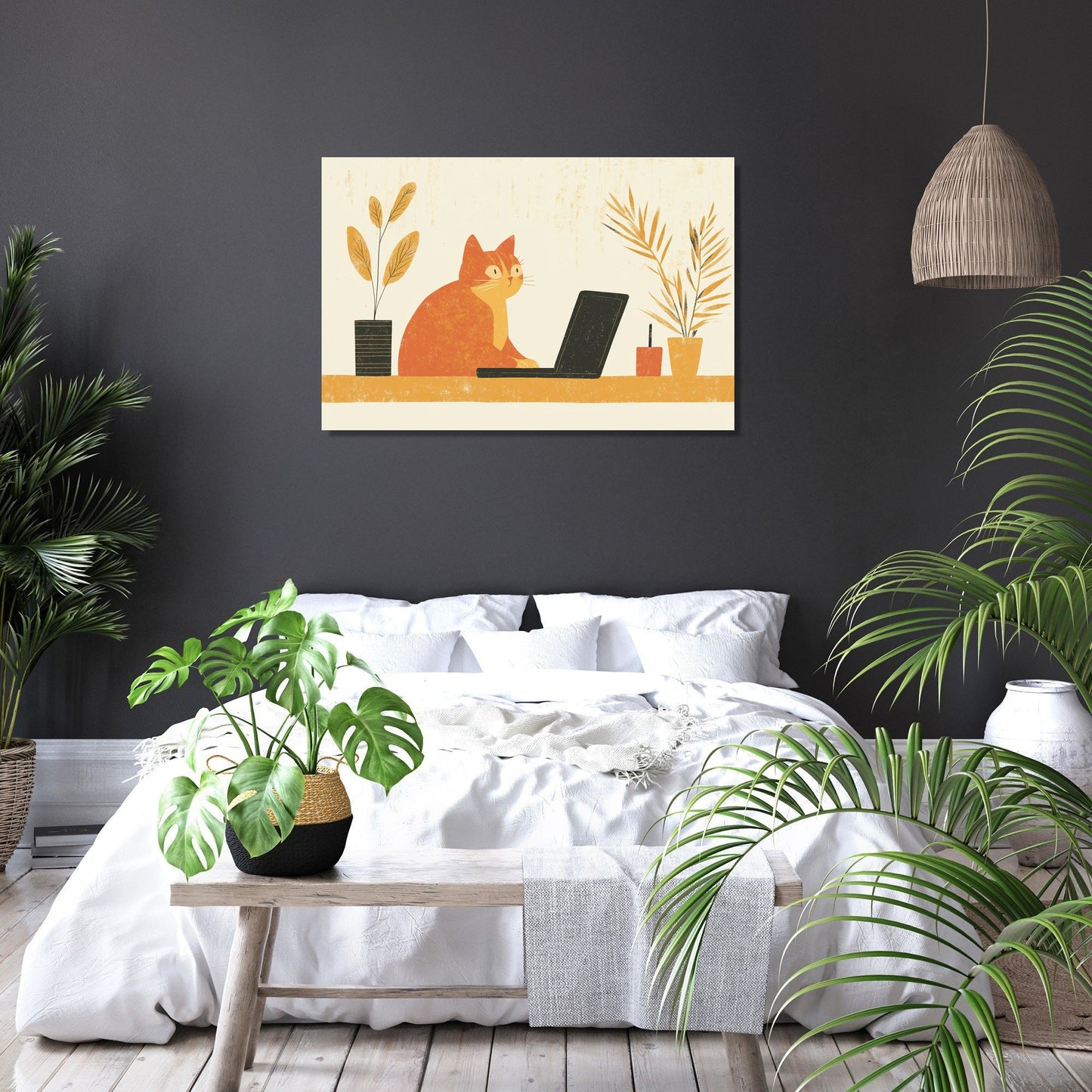 Feline Work Canvas