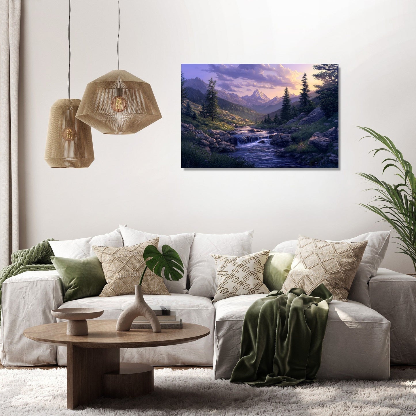 Twilight Tranquillity Mountain Canvas