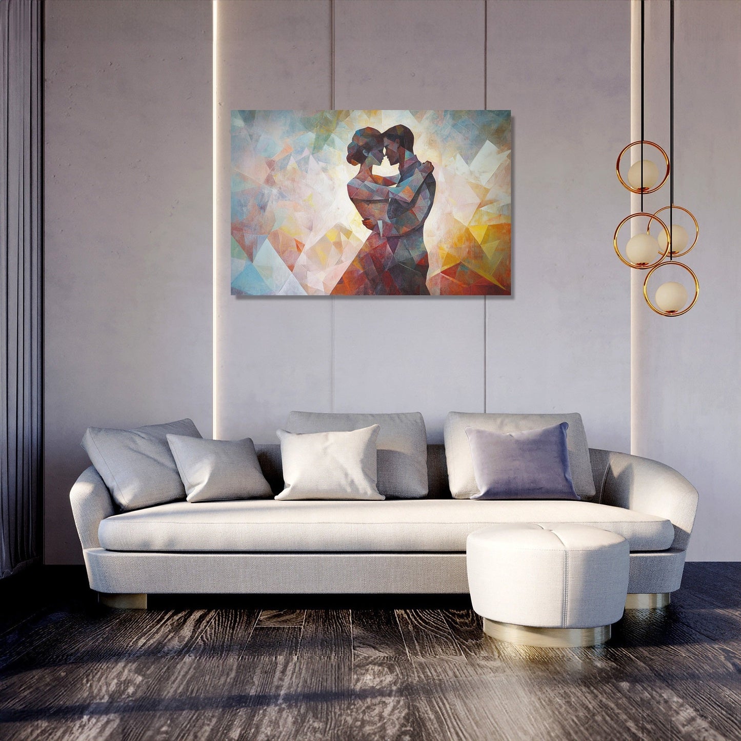 Geometric Romance Dance Canvas