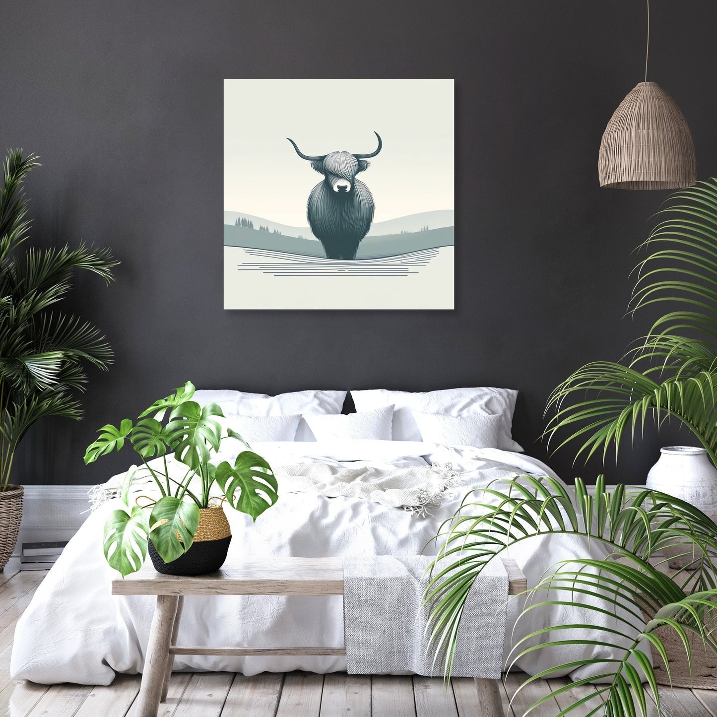 Serene Highland Cow Canvas
