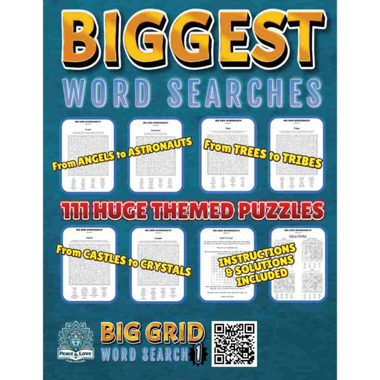 BIG GRID Word Search - 111 HUGE Themed Puzzles