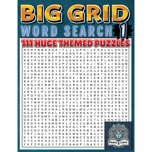 BIG GRID Word Search - 111 HUGE Themed Puzzles