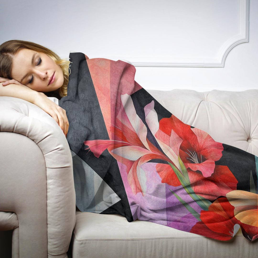Gladiolus Geometry Blanket