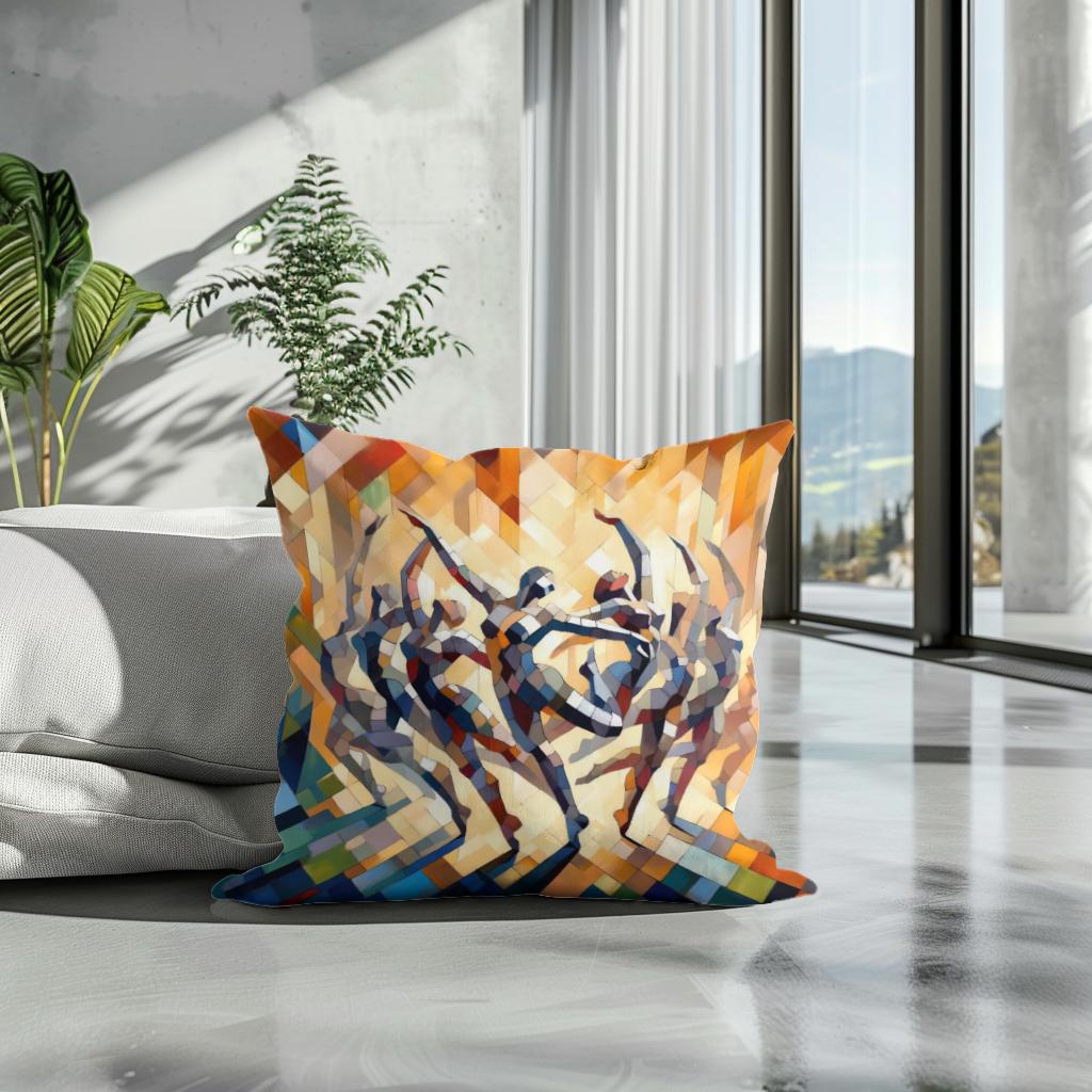 Rhythmic Dance Abstract Cotton Cushion