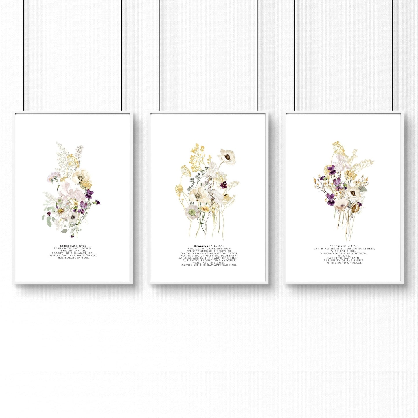 Wall art with bible verses | set of 3 framed wall art prints