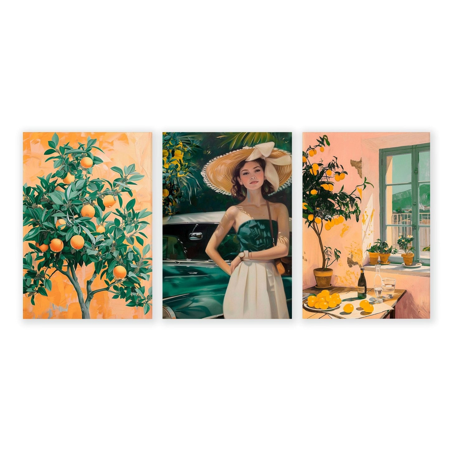 Big Canvas For Home Office | Set of 3 Italian Lifestyle Wall art Prints