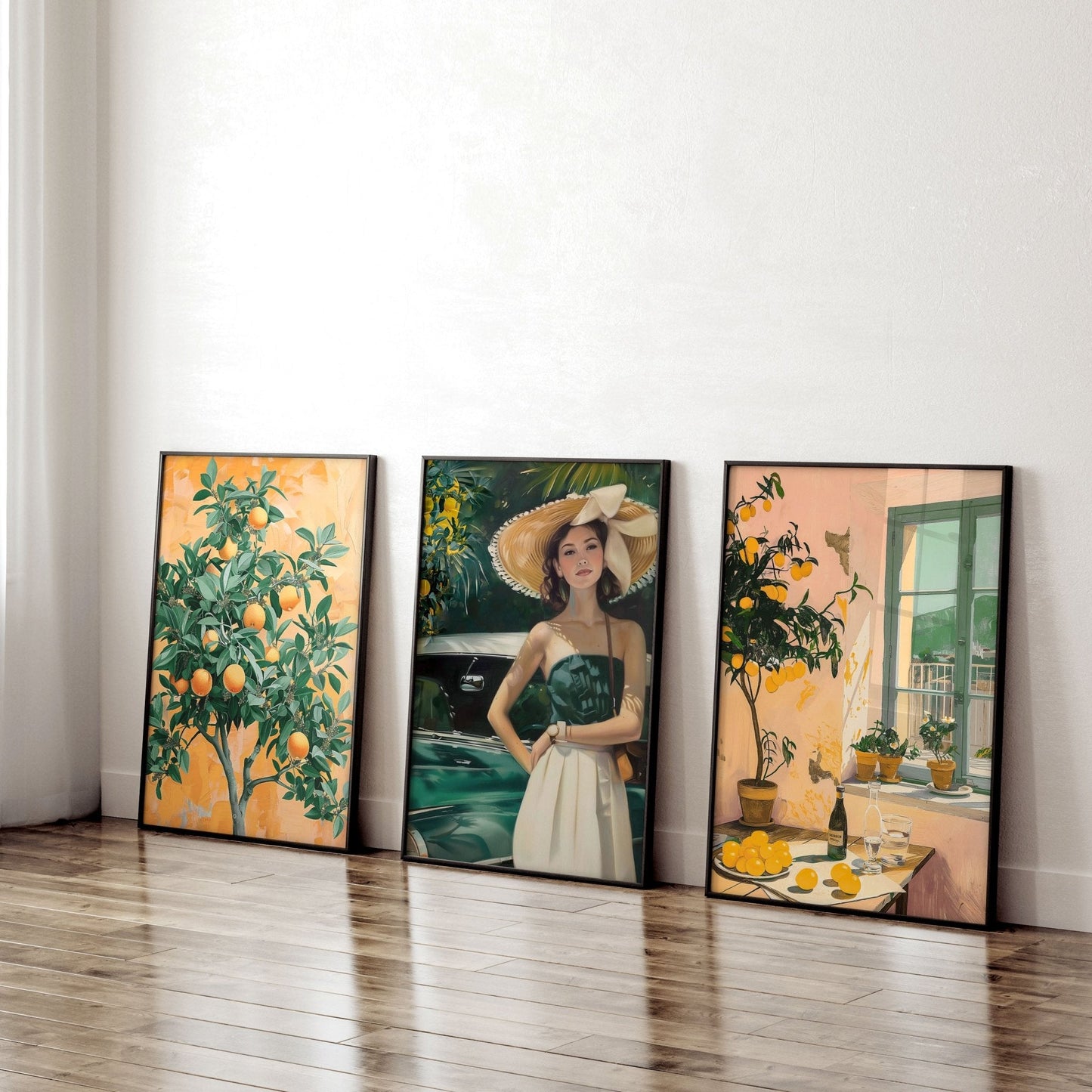 Big Canvas For Home Office | Set of 3 Italian Lifestyle Wall art Prints