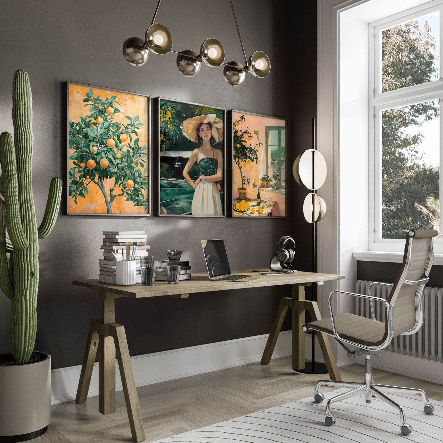 Big Canvas For Home Office | Set of 3 Italian Lifestyle Wall art Prints