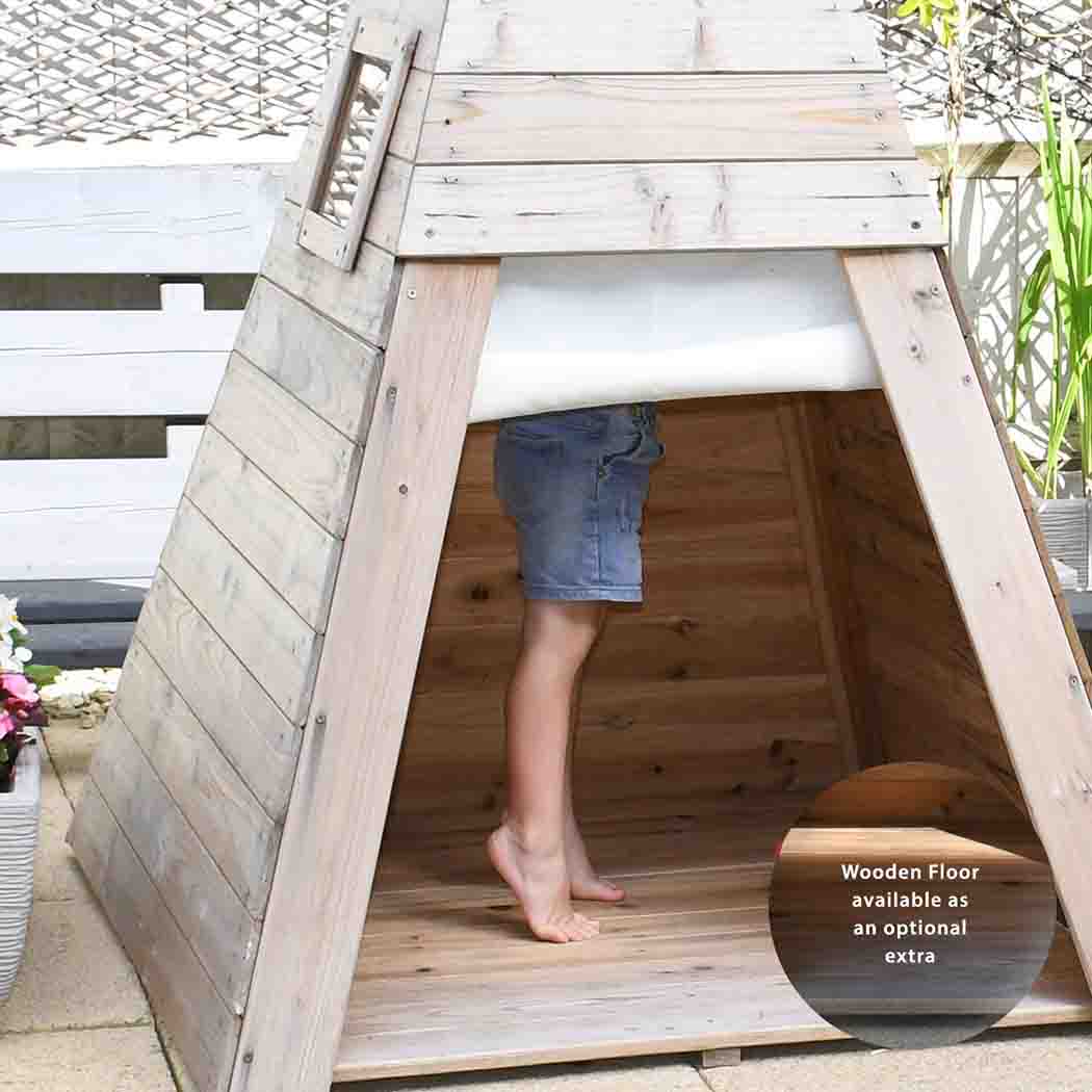 Wooden Teepee Playhouse With Floor – Indoor & Outdoor