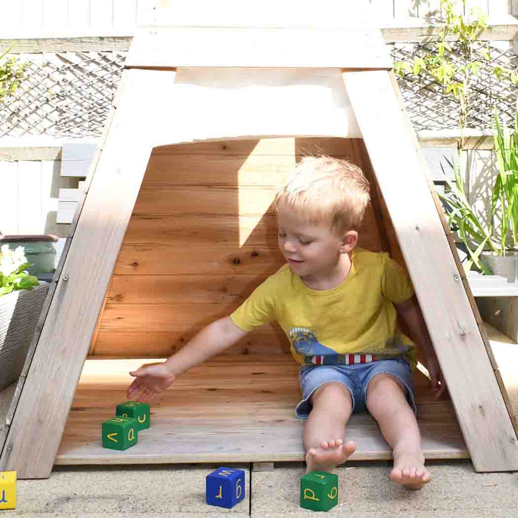 Wooden Teepee Playhouse With Floor – Indoor & Outdoor