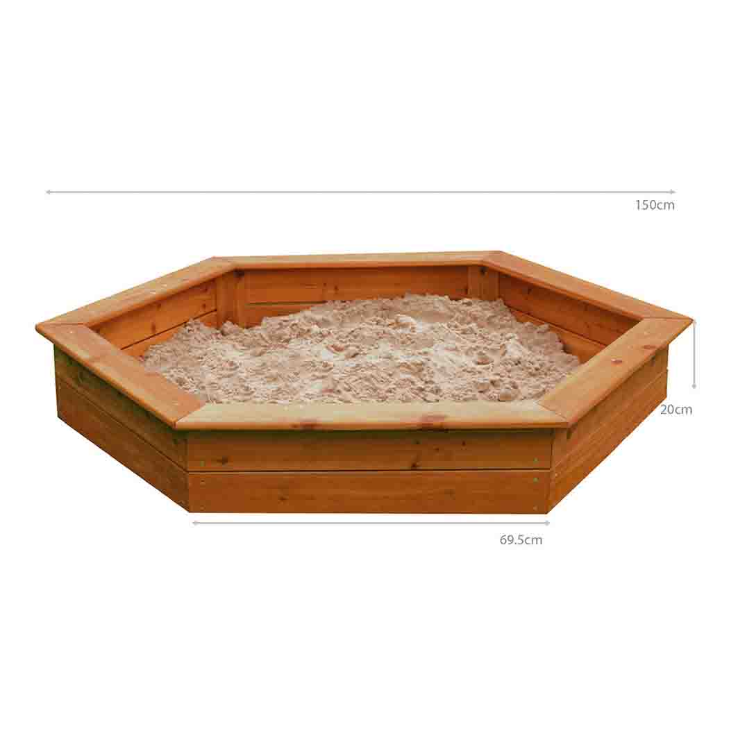 1.5m Diameter Hexagonal Wooden Sandpit