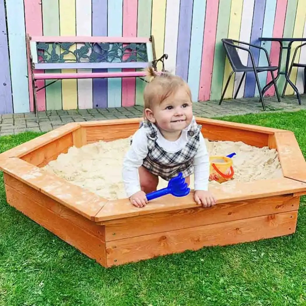 1.5m Diameter Hexagonal Wooden Sandpit