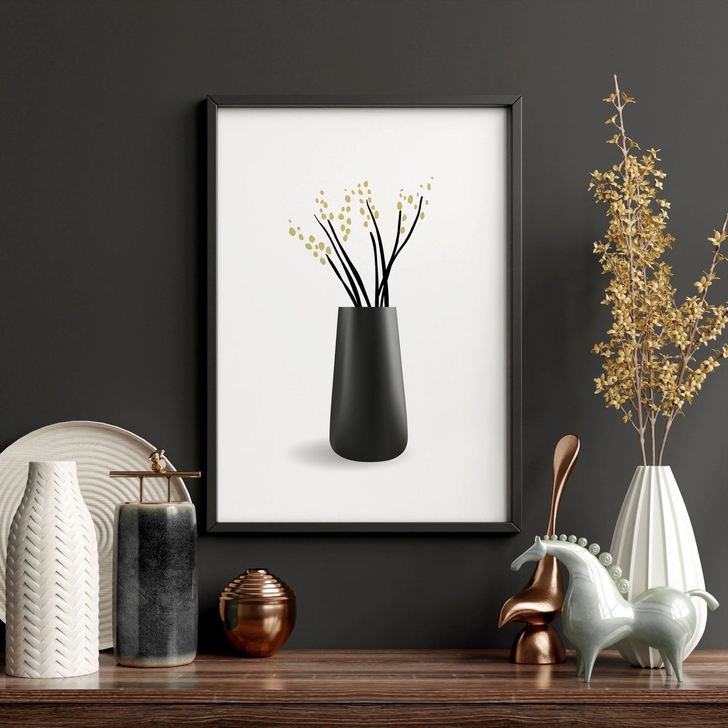 Big Paintings For Living Room | Set of 3 Botanical Wall art Prints