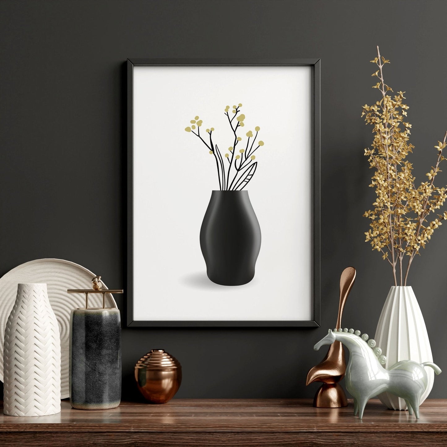 Big Paintings For Living Room | Set of 3 Botanical Wall art Prints