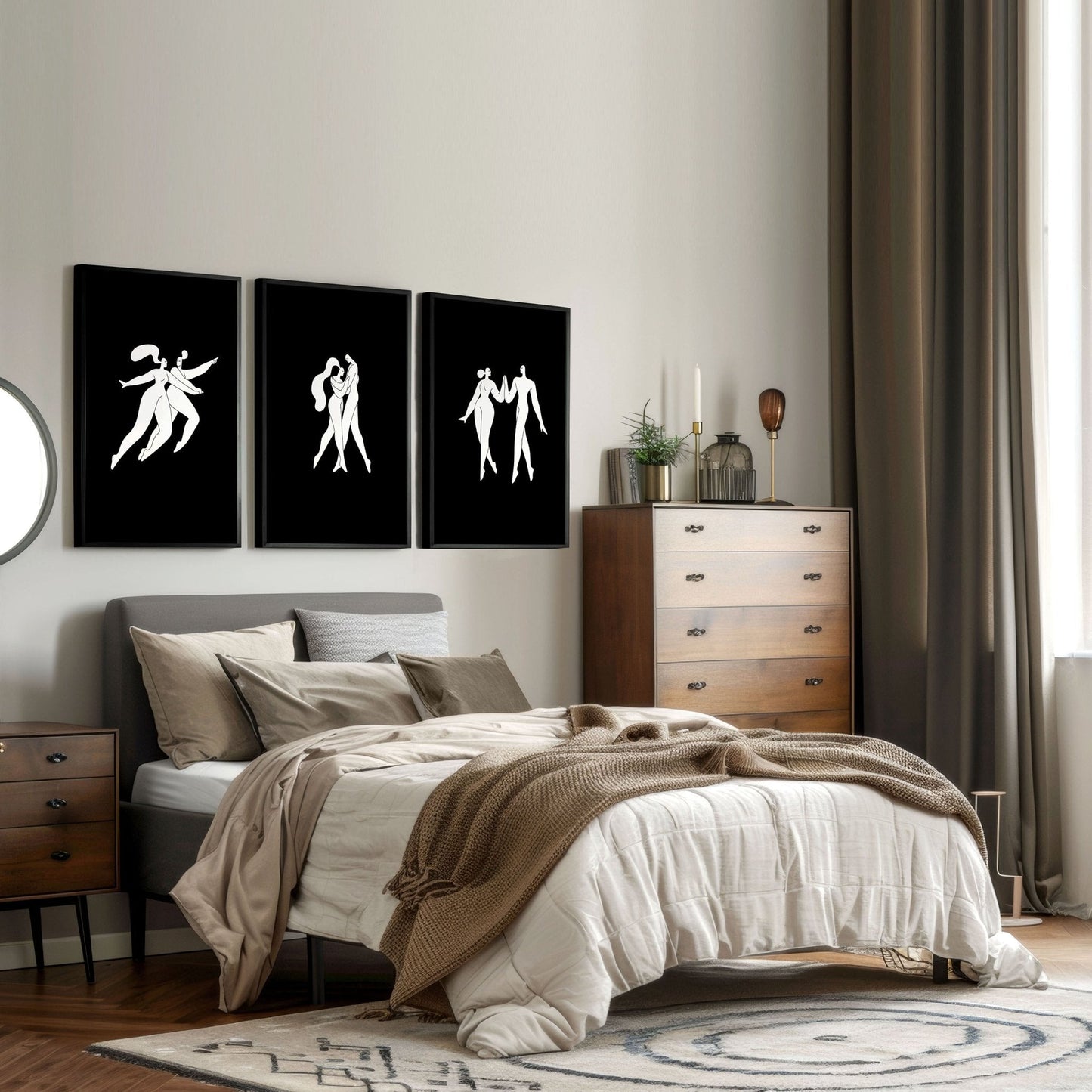 Big Pictures For Bedroom | Set of 3 Minimalist Wall art Prints