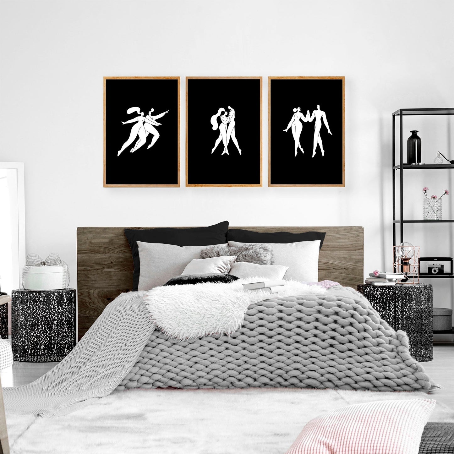 Big Pictures For Bedroom | Set of 3 Minimalist Wall art Prints
