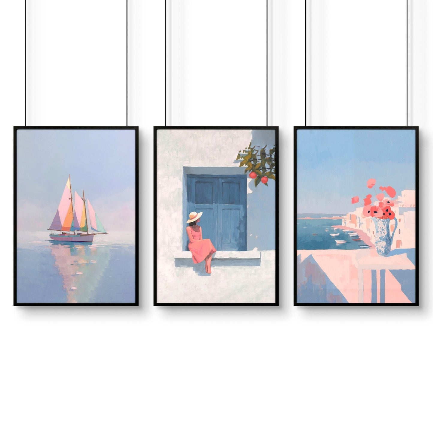 Big Poster For Home Office | Set of 3 Italian Lifestyle Wall art Prints