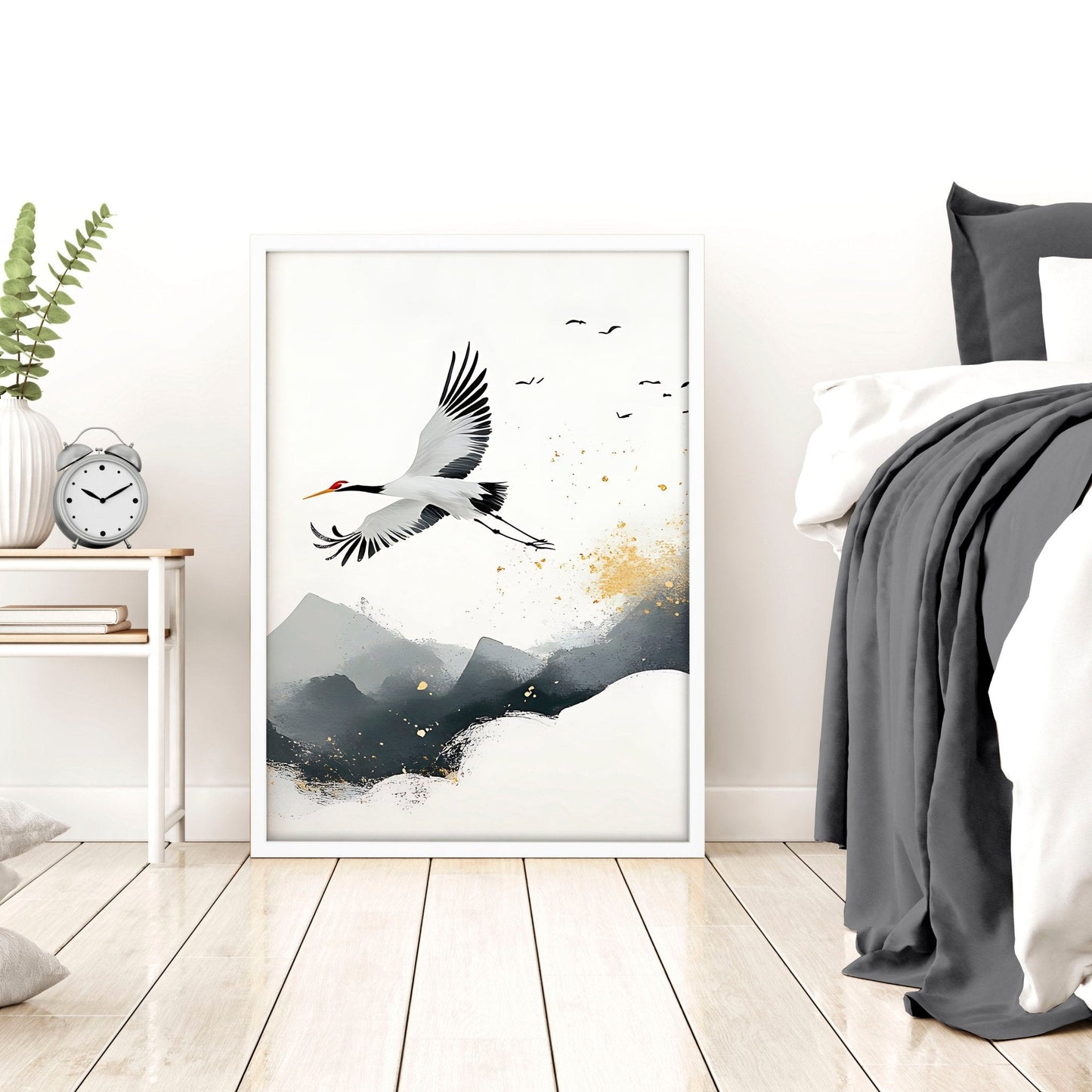 Big Wall Art For Bedroom | Set of 3 Asian Inspired Wall art Prints