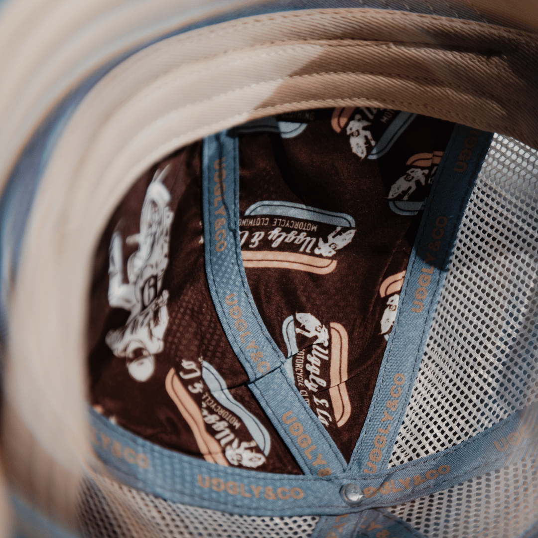 Dusty Blue Flat Track Trucker Hat