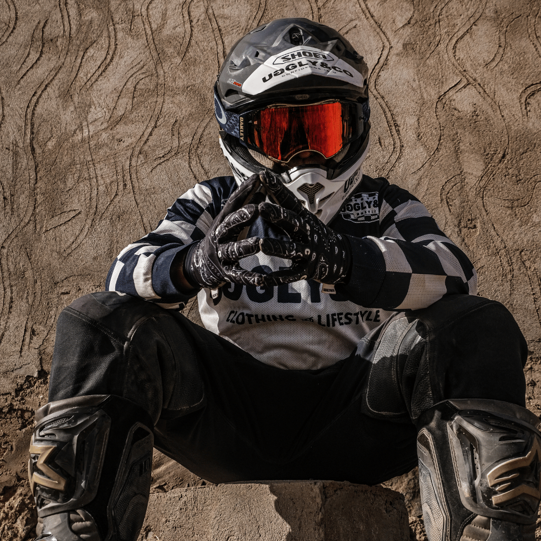 Chequered Vintage Motocross Jersey