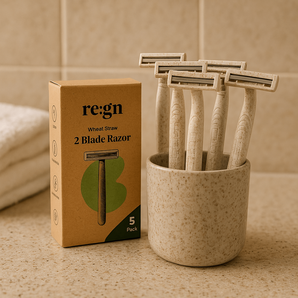 Biodegradable Disposable Razors - Eco Friendly Wheat Straw Blades - 50 Pack