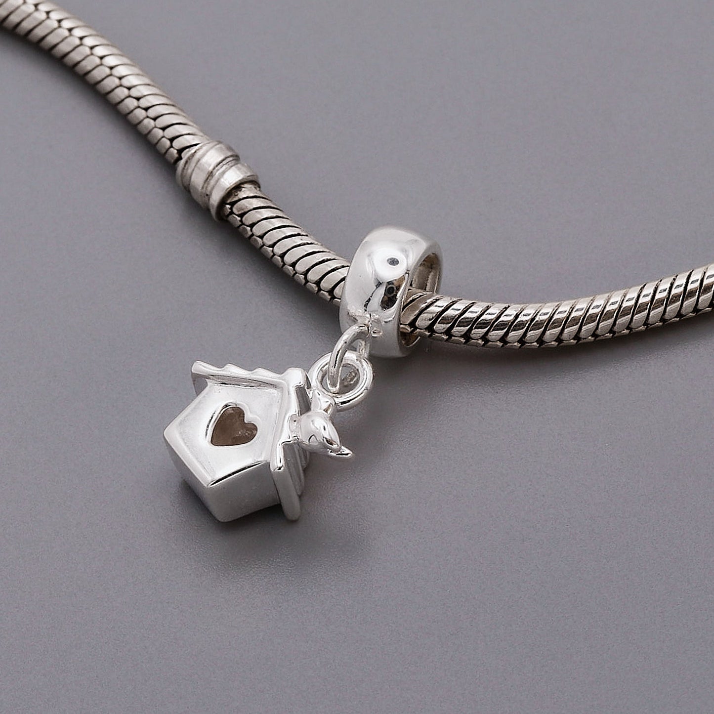 Bird House Silver Charm