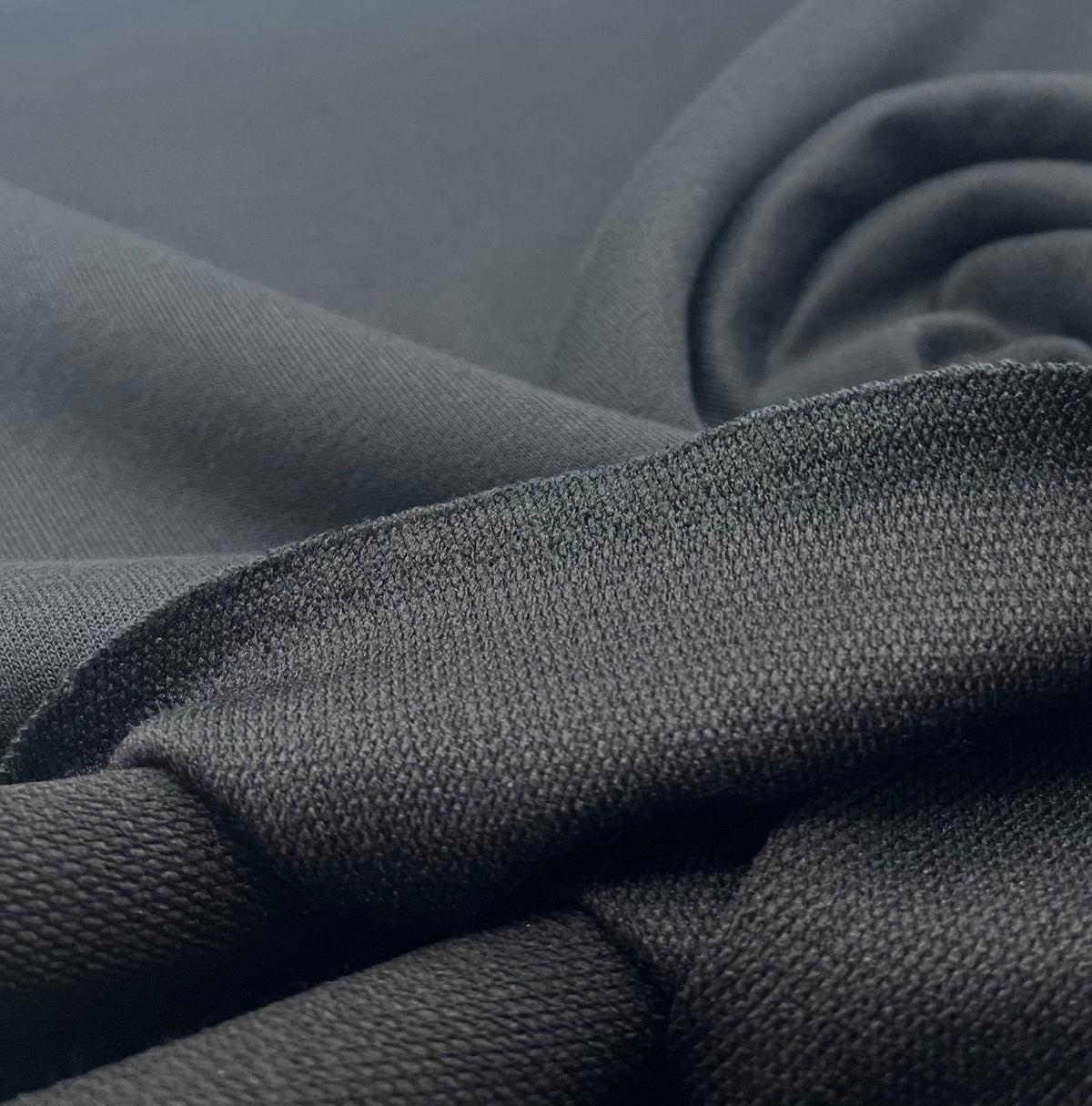 Black 235GSM Poly French Terry Loopback Fabric