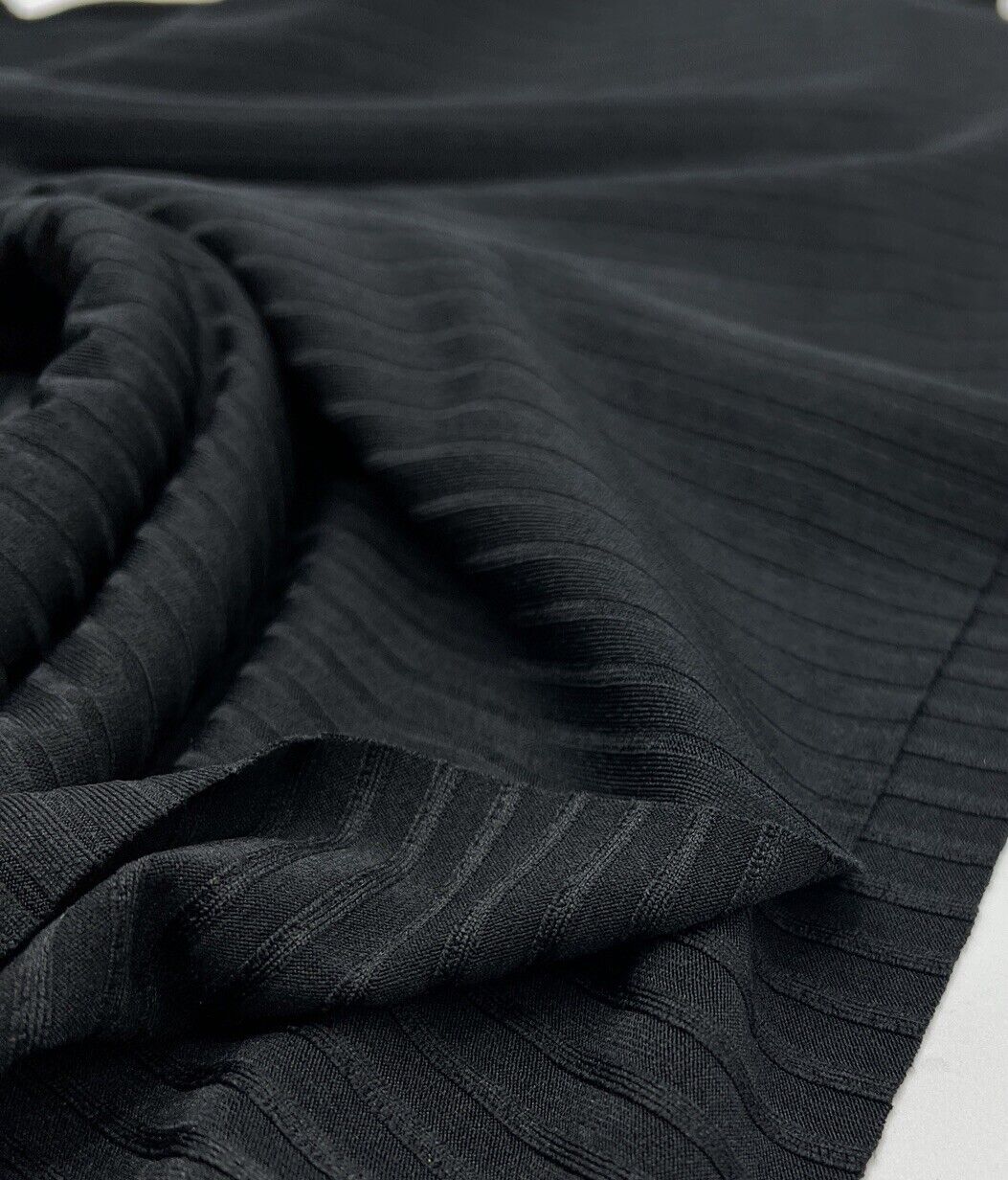 Black 8x4 Wide Rib Stretch Fabric