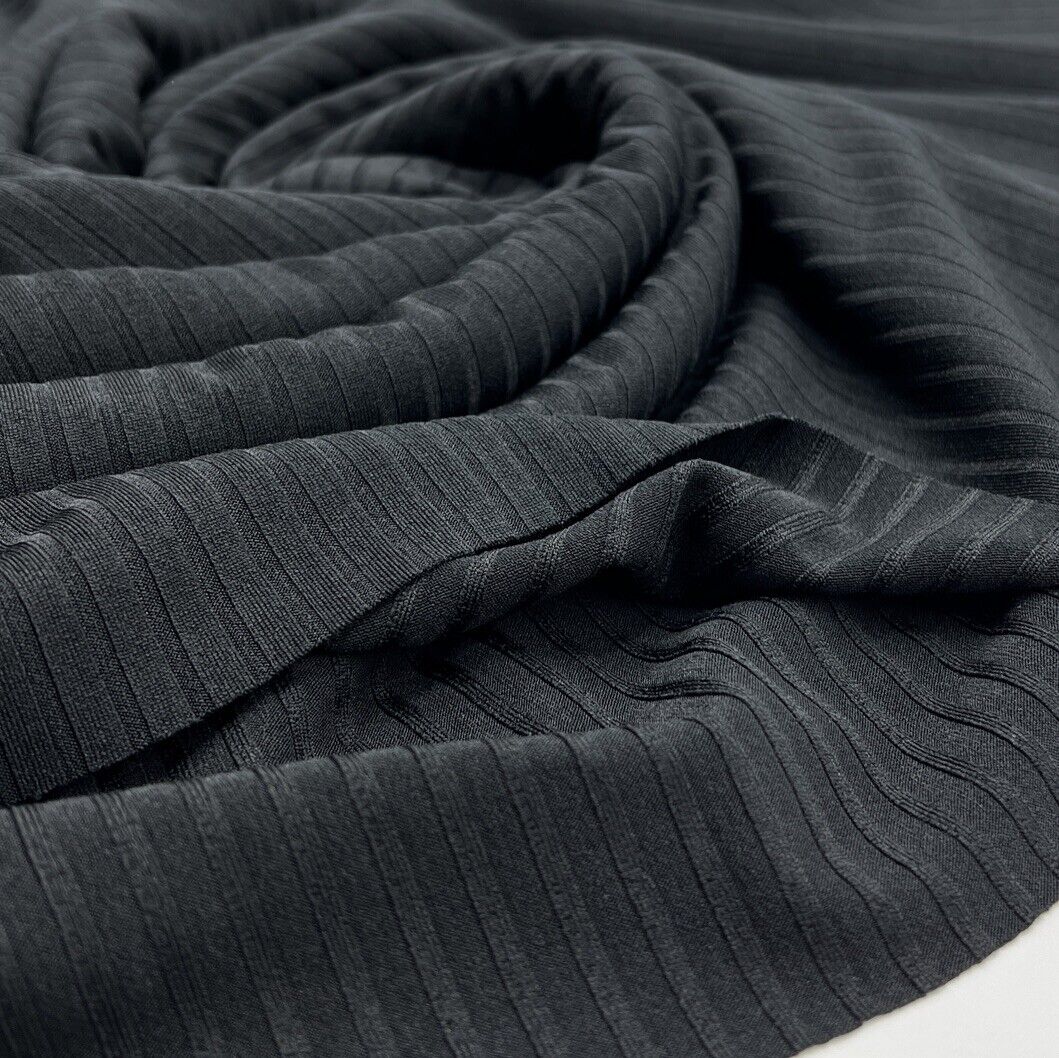 Black 8x4 Wide Rib Stretch Fabric
