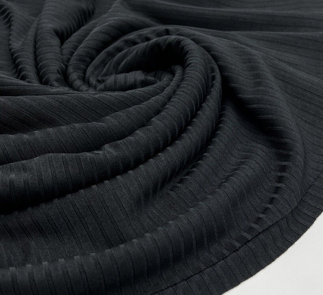 Black 8x4 Wide Rib Stretch Fabric