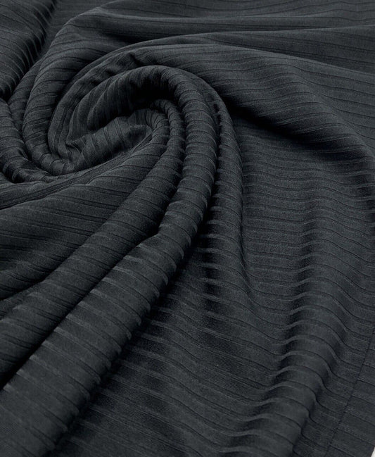 Black 8x4 Wide Rib Stretch Fabric