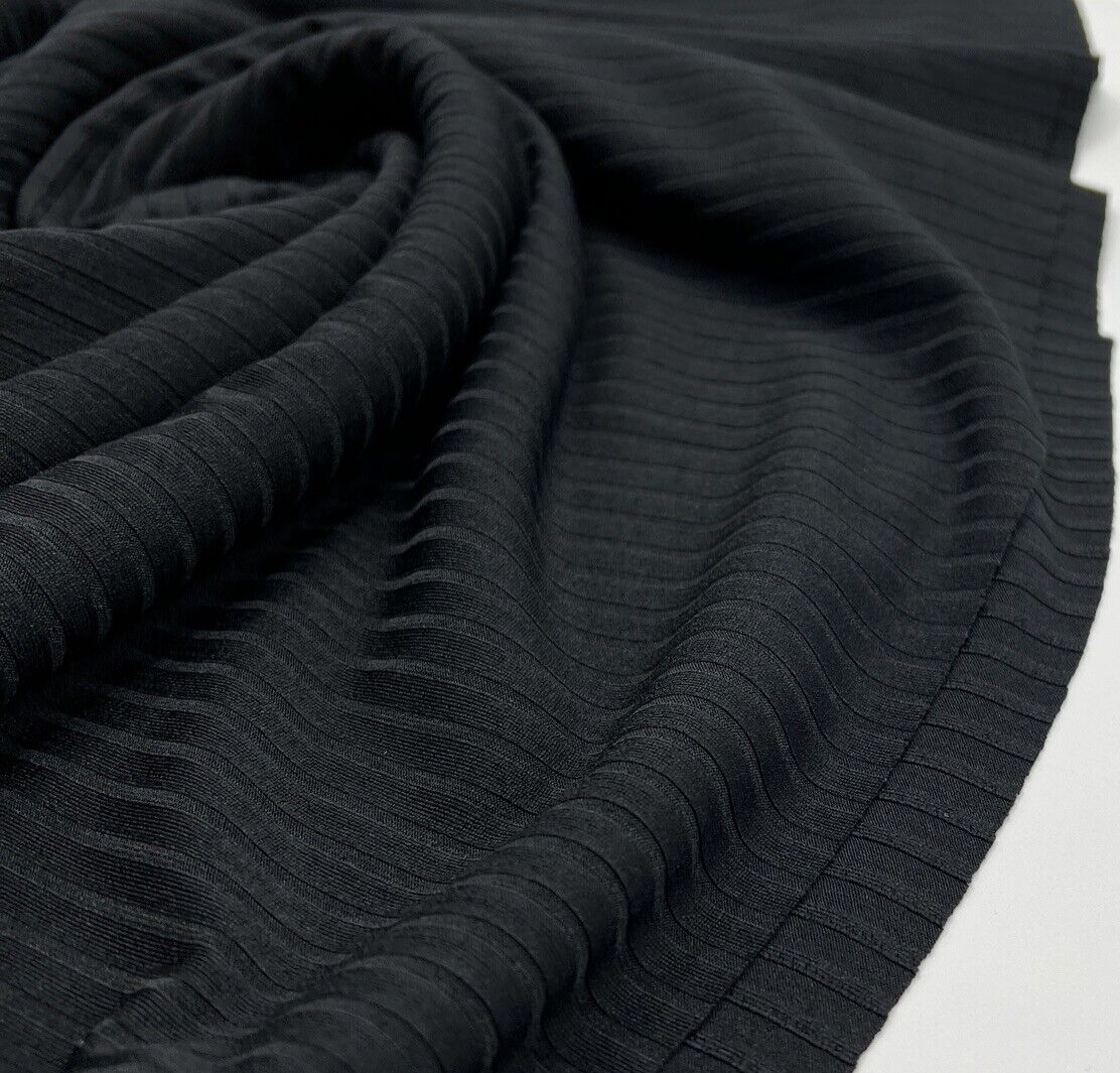 Black 8x4 Wide Rib Stretch Fabric