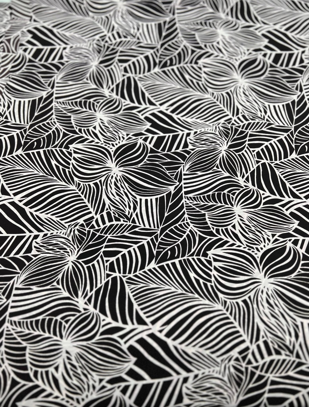 Black Abstract Printed Chiffon Dress Fabric