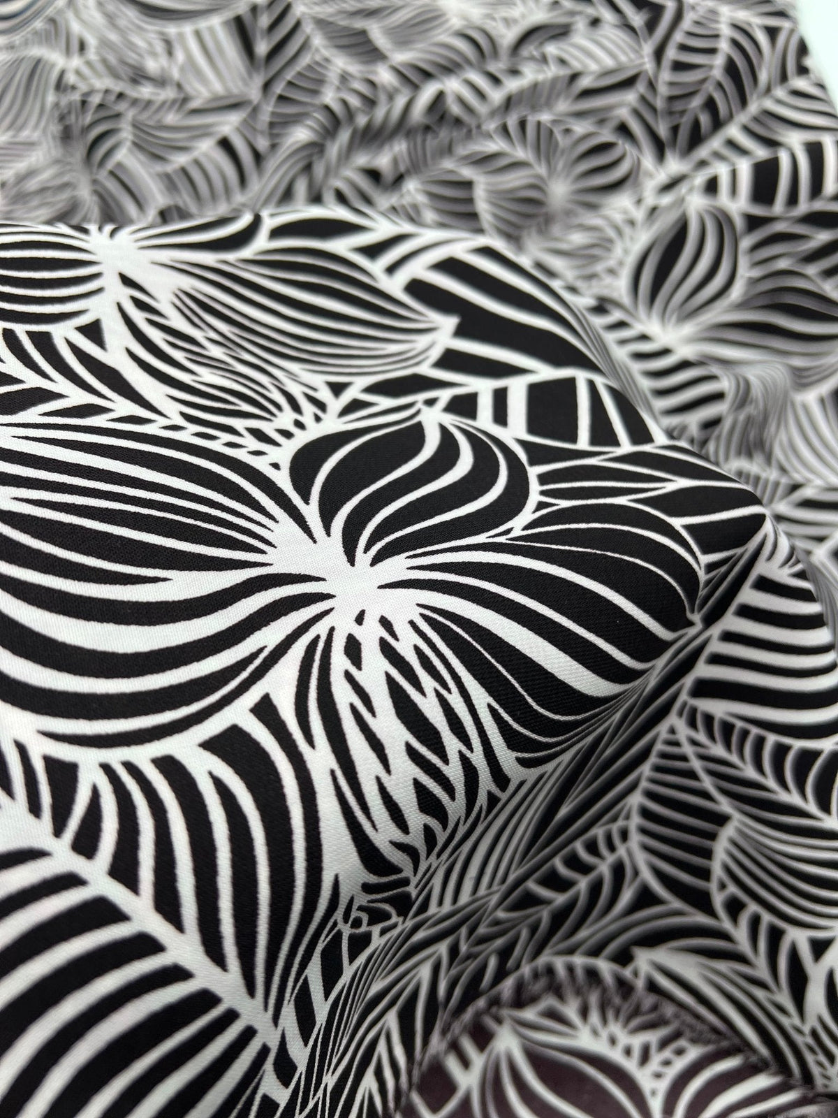 Black Abstract Printed Chiffon Dress Fabric