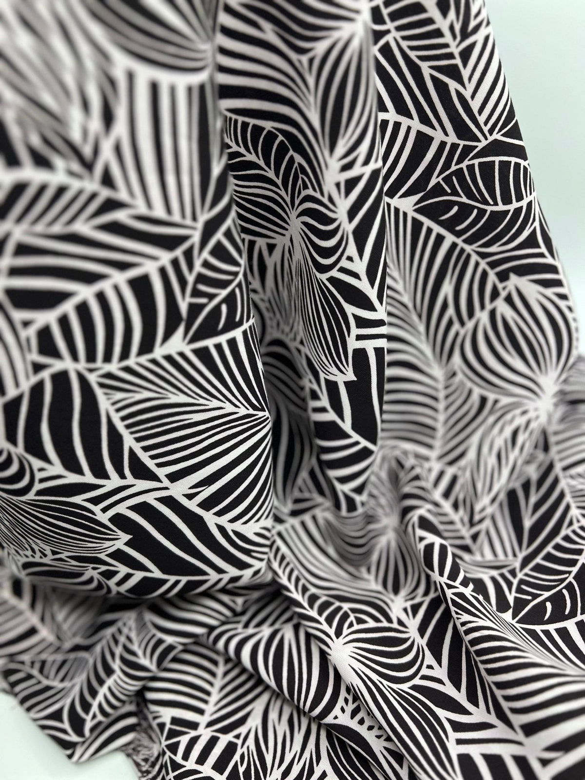 Black Abstract Printed Chiffon Dress Fabric