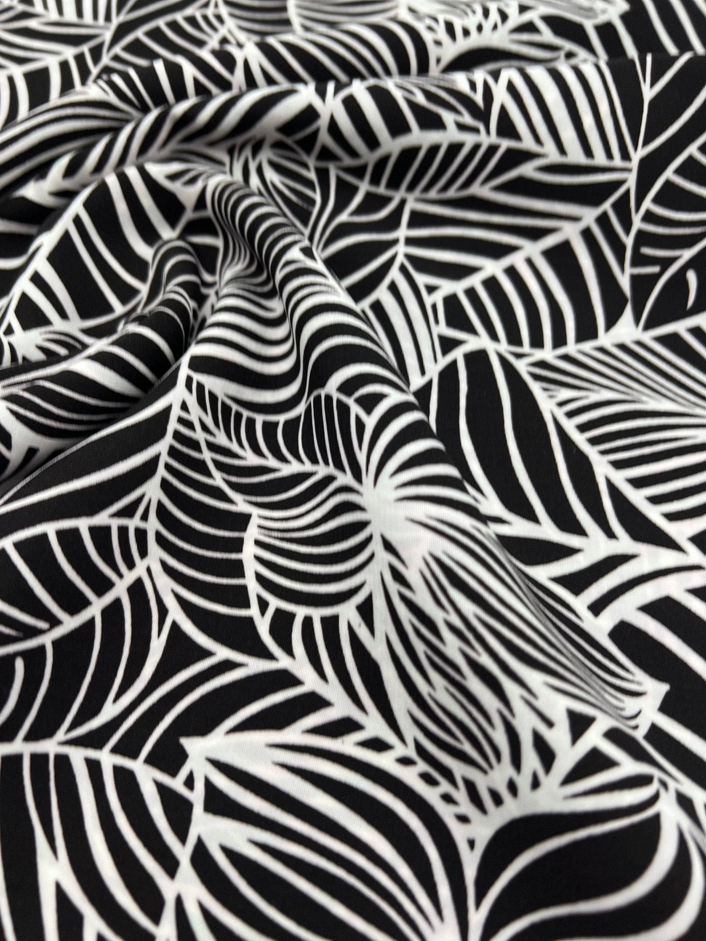 Black Abstract Printed Chiffon Dress Fabric
