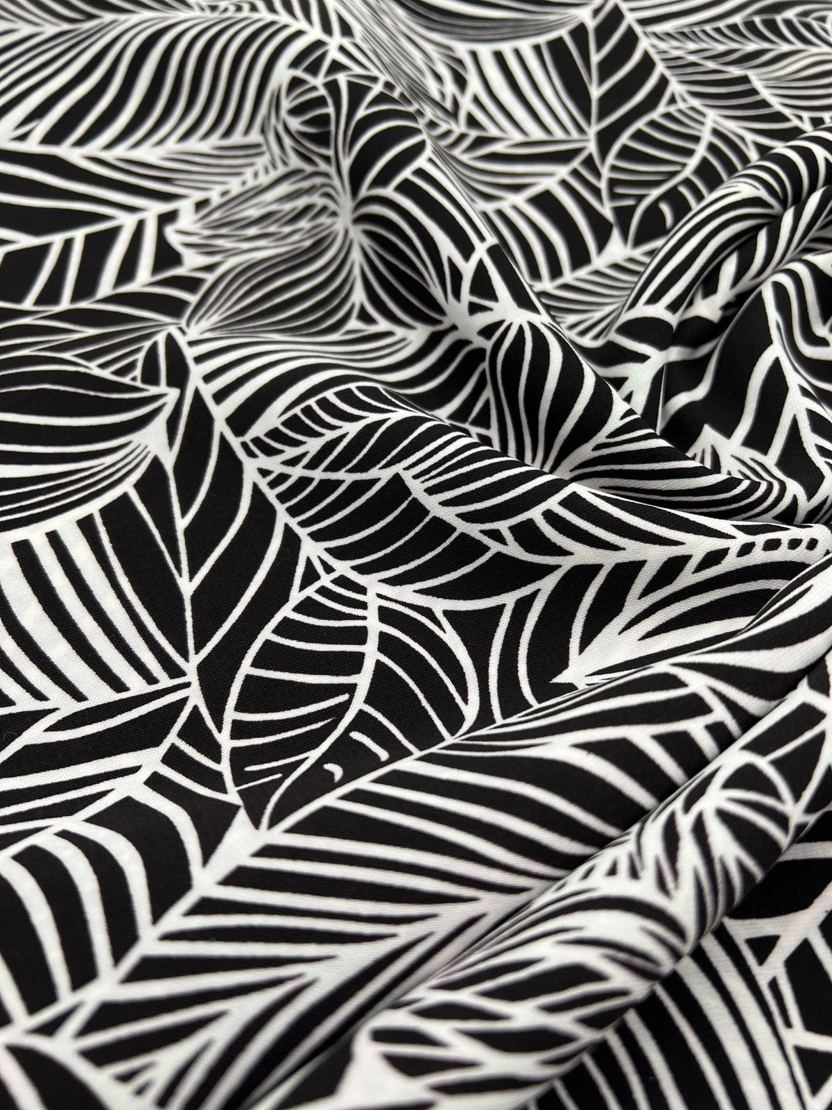 Black Abstract Printed Chiffon Dress Fabric