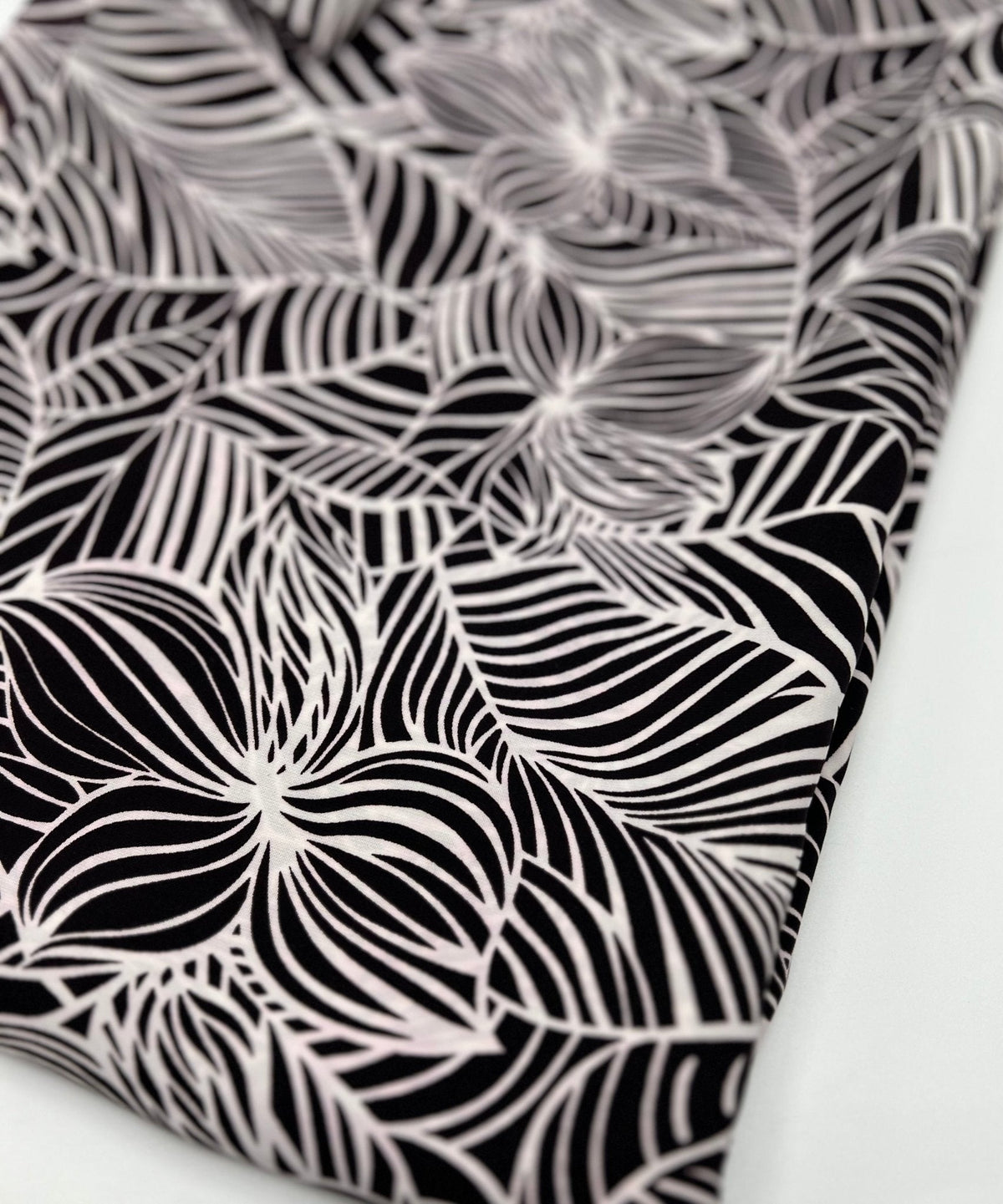 Black Abstract Printed Chiffon Dress Fabric