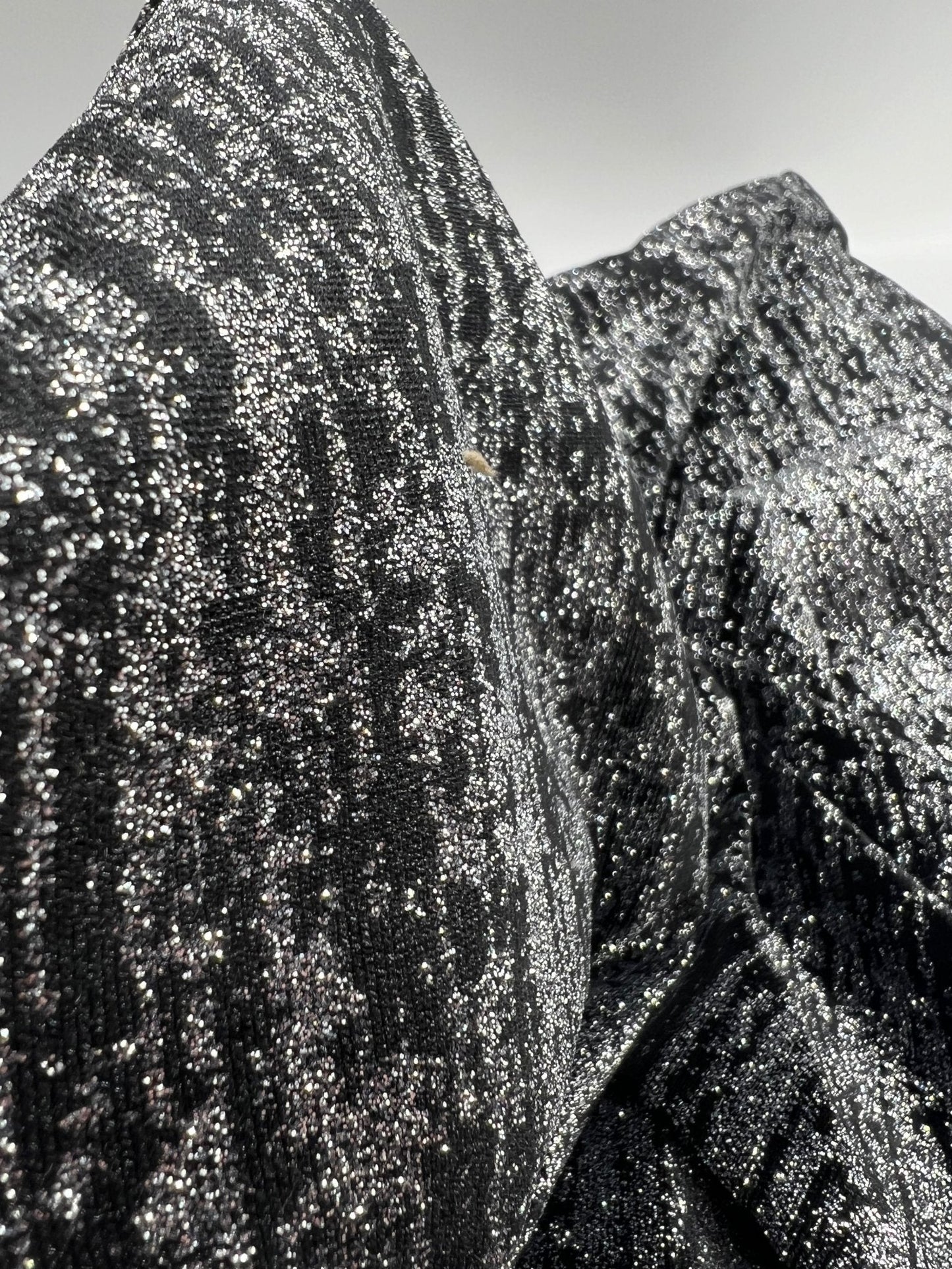 Black All Over Glitter Velour Spandex Stretch Fabric