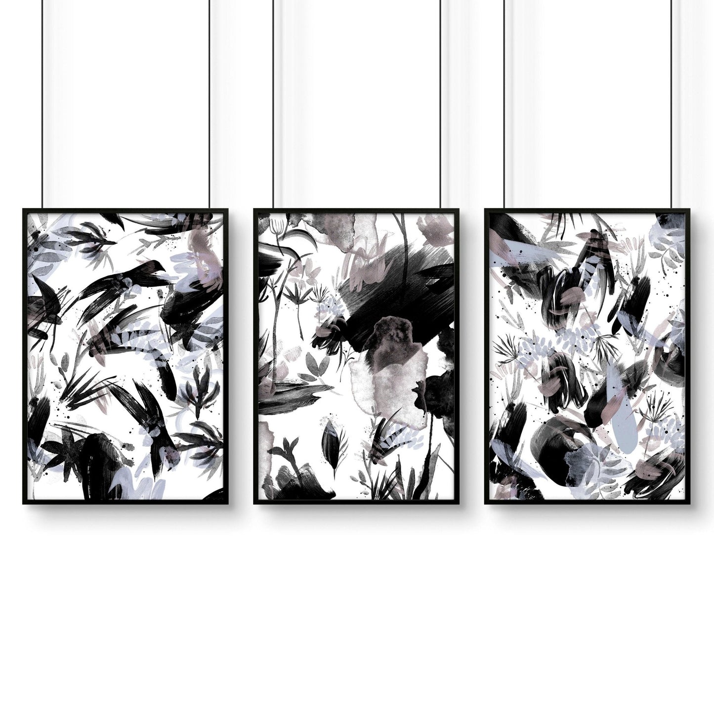 Bathroom wall print | set of 3 Black and White wall prints