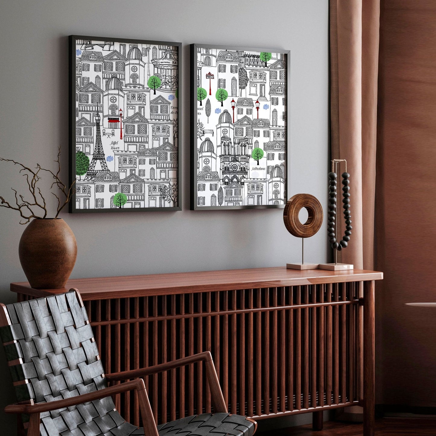 Wall art Paris | Set of 2 travel posters