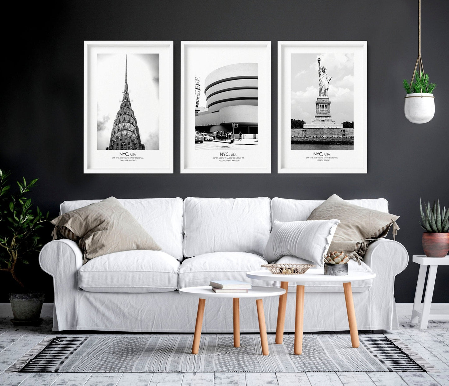 Black and white prints | set of 3 Manhattan wall art