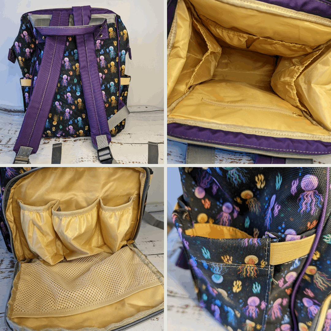 Black Baby Changing Bag - Squidding Around