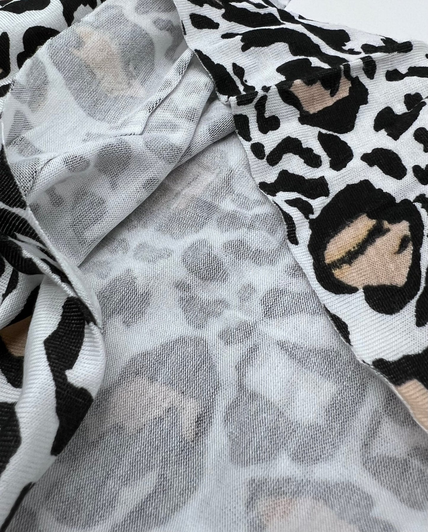 Black Beige Animal Print Viscose Elastane Fabric