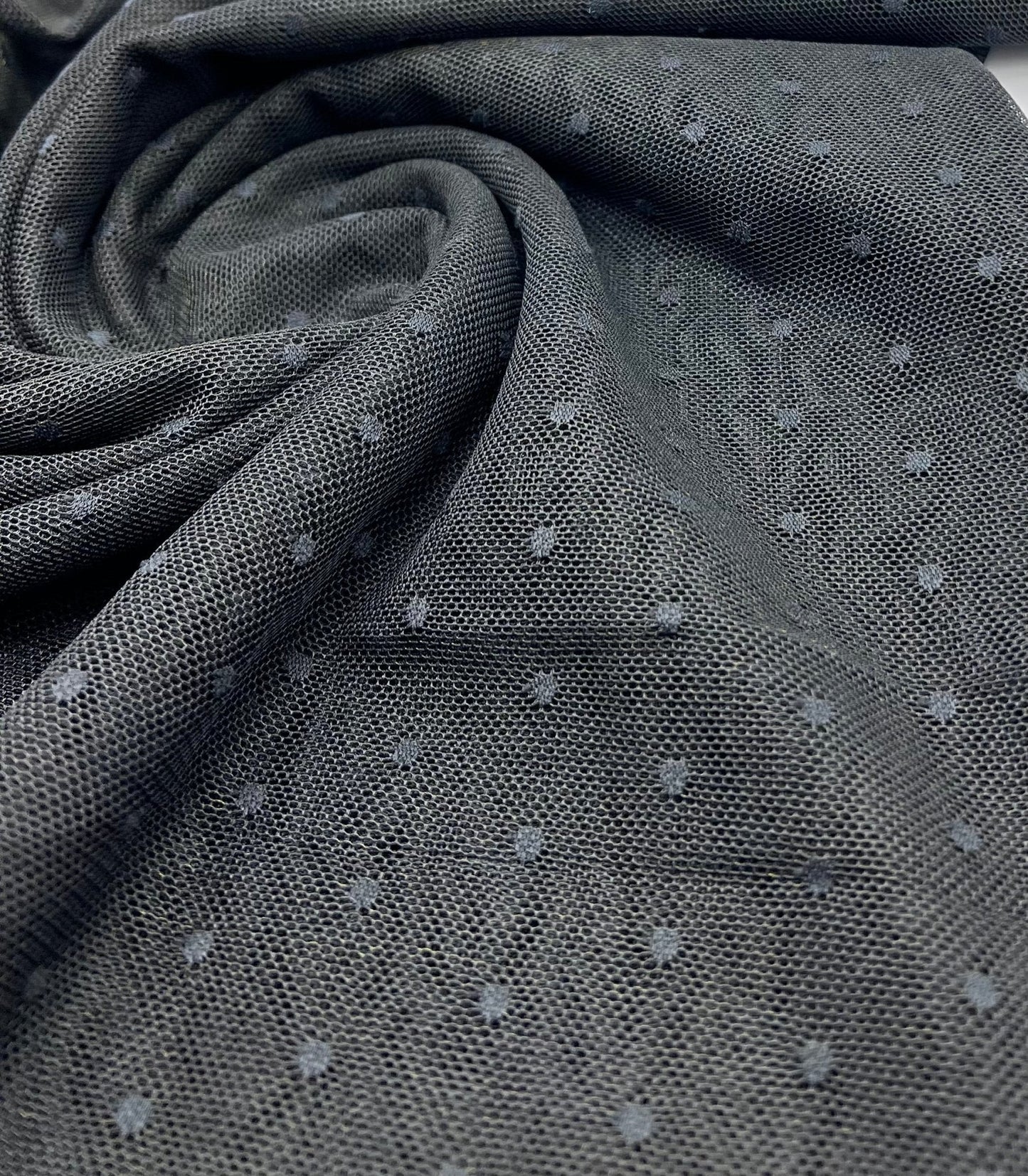 Black Black Spot Mesh Fabric Stretch