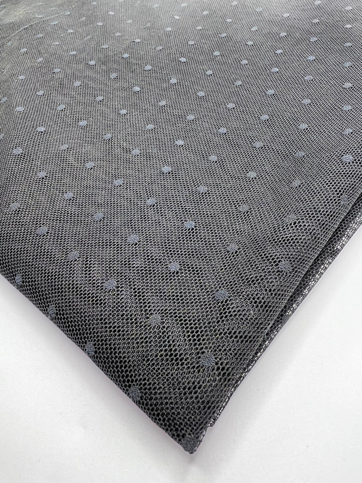 Black Black Spot Mesh Fabric Stretch