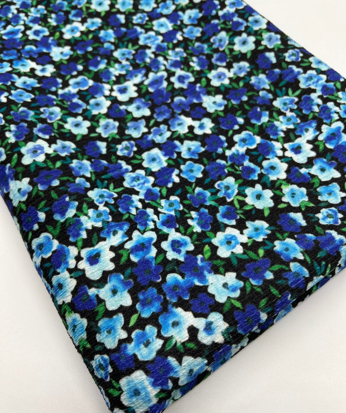 Black Blue Green Floral Tree Bark Stretch Dress Craft Fabric