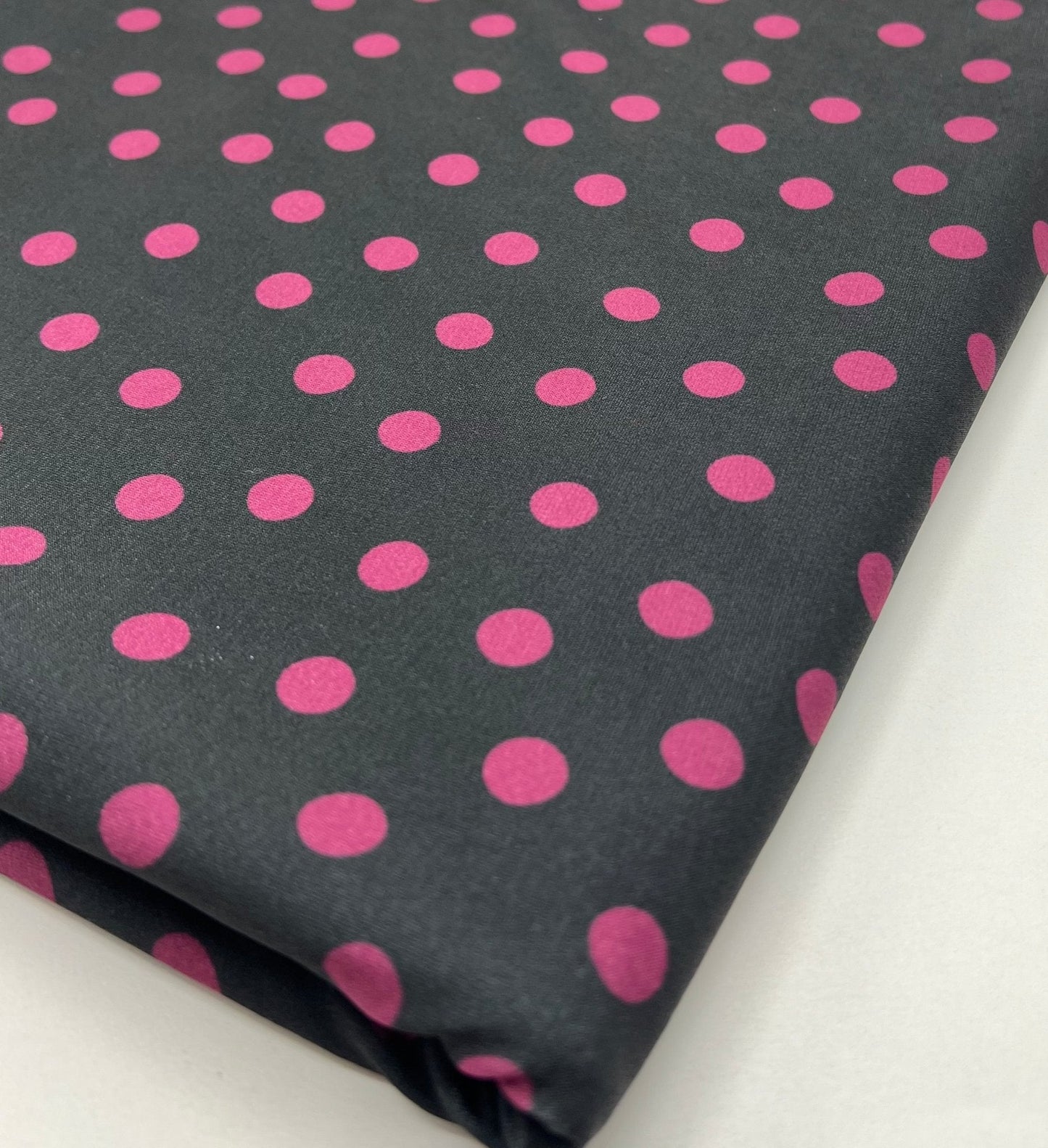 Black Burgundy Polka Spot Print ITY Fabric 2 Way Stretch
