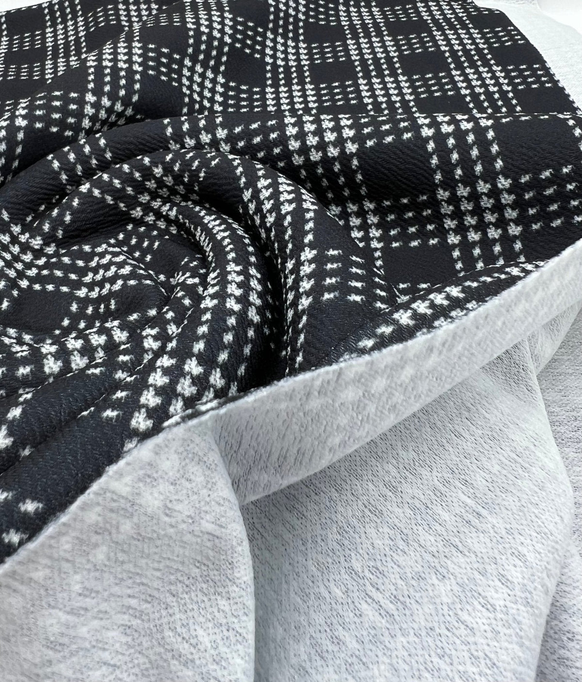 Black Check Print Liverpool Bullet Stretch Fabric